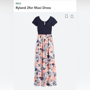 Gilli Ryland 2fer Maxi Dress. Size large petite.